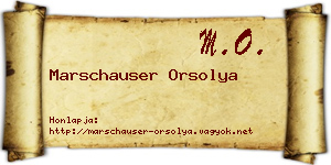 Marschauser Orsolya névjegykártya